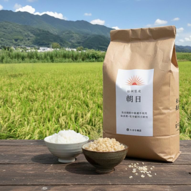 Amazon.co.jp: 令和7年産 福岡県産 朝日 玄米 自然栽培米 栽培期間中